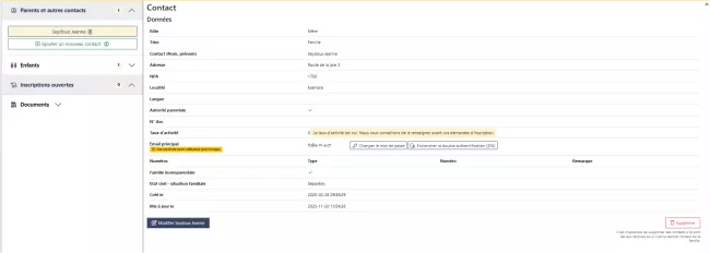 Guichet - Contact - Parent